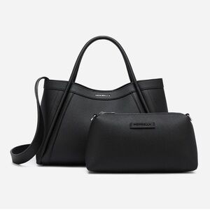 2/$80✨ Newbella Kelly 2-Piece Set Top Handle Bag in Black Epsom Vegan Leather